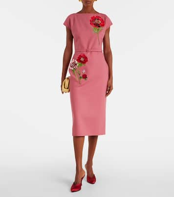 Floral-appliqué maxi dress | Oscar de la Renta