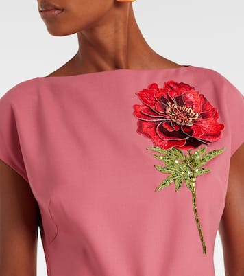 Floral-appliqué maxi dress | Oscar de la Renta