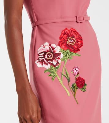 Floral-appliqué maxi dress | Oscar de la Renta