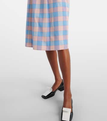 Checked cotton poplin midi skirt | Prada