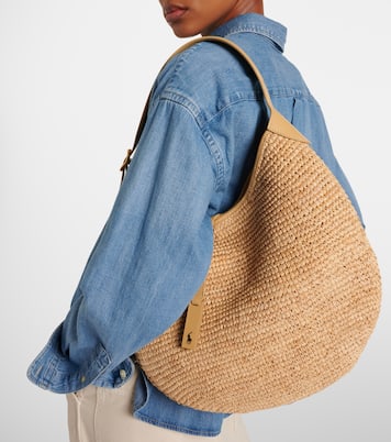 Tote Bag Polo ID Large aus Raffiabast mit Leder | Polo Ralph Lauren