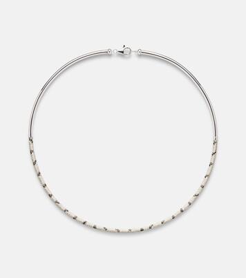 Torque Zèbre 9kt white gold necklace with diamonds | Yvonne Léon