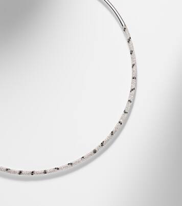 Torque Zèbre 9kt white gold necklace with diamonds | Yvonne Léon