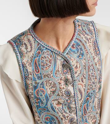 Paisley cotton-blend jacquard vest | Etro