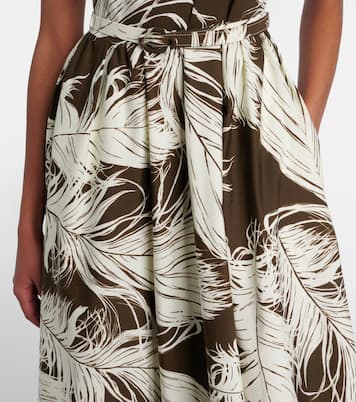 Printed cotton-blend poplin midi dress | Oscar de la Renta