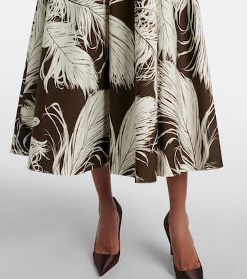 Printed cotton-blend poplin midi dress | Oscar de la Renta