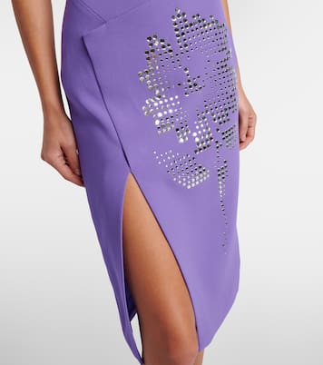 Asymmetric embellished floral midi dress | David Koma