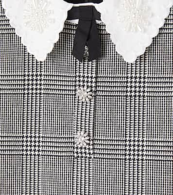 Embellished houndstooth wool-blend dress | Self-Portrait Kids
