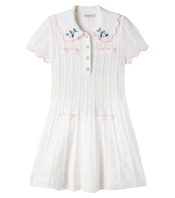 Embroidered pointelle dress | Self-Portrait Kids