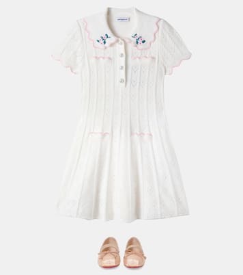 Robe brodée en maille pointelle | Self-Portrait Kids