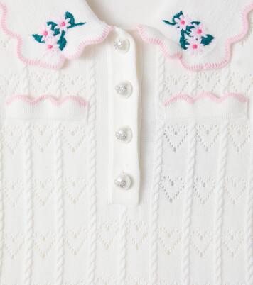 Embroidered pointelle dress | Self-Portrait Kids