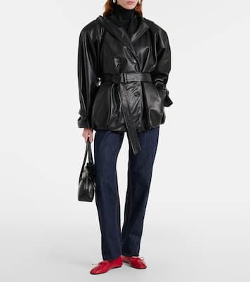 Bow-detail leather ballet flats | Magda Butrym