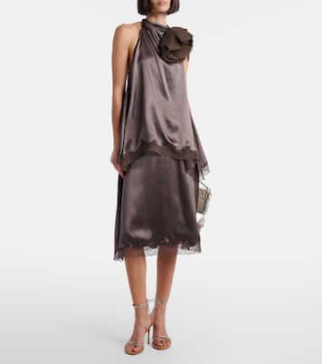 Sandali Lori 95 in suede con cristalli | Amina Muaddi