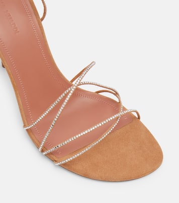 Sandali Lori 95 in suede con cristalli | Amina Muaddi