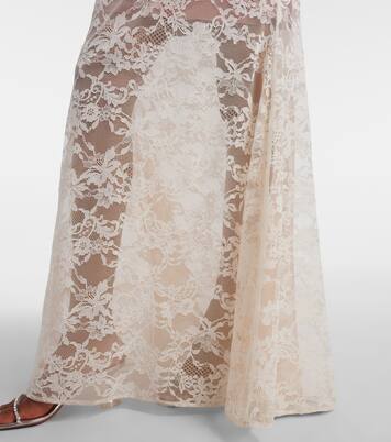 Floral-appliqué lace gown | Self-Portrait
