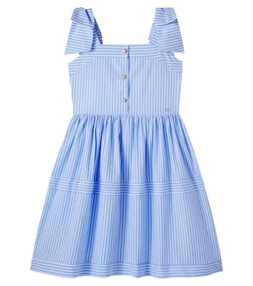 Bow-detail striped cotton dress | Patachou