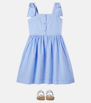 Bow-detail striped cotton dress | Patachou