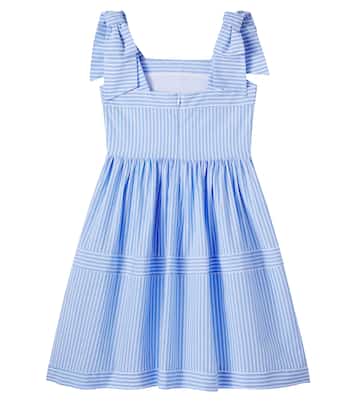 Bow-detail striped cotton dress | Patachou