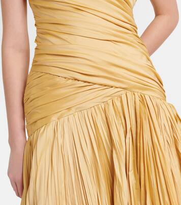 Draped one-shoulder taffeta gown | Marmar Halim
