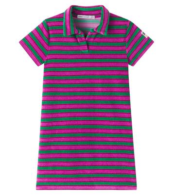 Striped cotton-blend terry polo dress | Bobo Choses