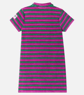 Striped cotton-blend terry polo dress | Bobo Choses