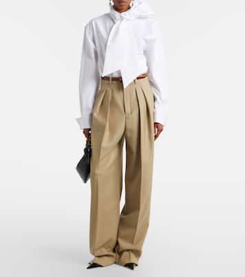 Wool and silk wide-leg pants | Saint Laurent