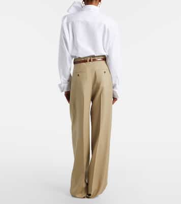 Wool and silk wide-leg pants | Saint Laurent
