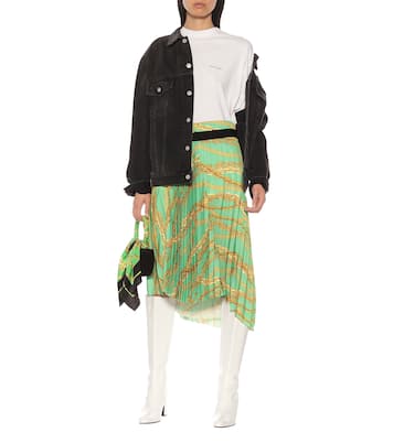 Printed asymmetric pleated skirt | Balenciaga