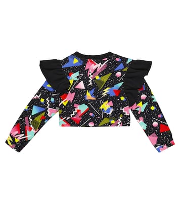 Printed cropped cotton sweatshirt | Balmain Kids