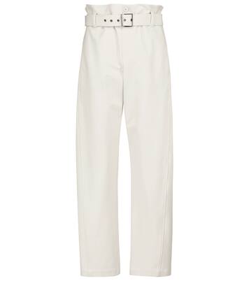 High-rise cotton-blend paperbag pants | Brunello Cucinelli