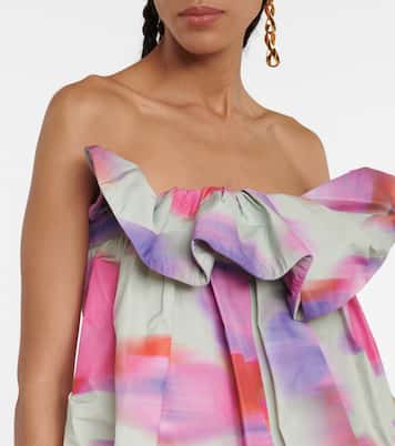 Ruffle-trimmed floral top | Dries Van Noten