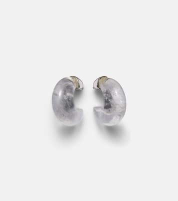 Donut sterling silver and quartz hoop earrings | Sophie Buhai