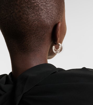 Donut sterling silver and quartz hoop earrings | Sophie Buhai