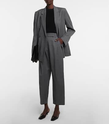 High-rise tapered wool pants | Toteme