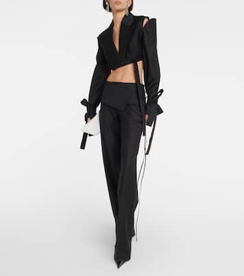 Xylo cutout cropped wool-blend blazer | Aya Muse