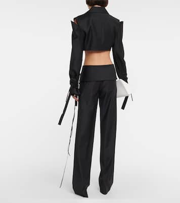 Xylo cutout cropped wool-blend blazer | Aya Muse
