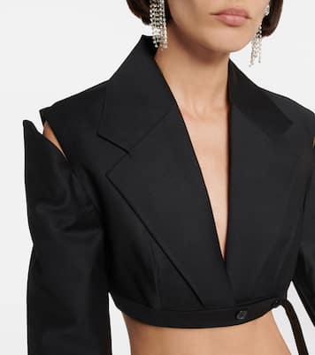 Xylo cutout cropped wool-blend blazer | Aya Muse