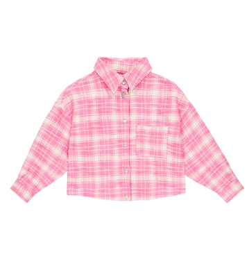 Camicia in tweed di misto cotone | Palm Angels Kids