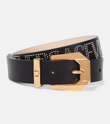 Cintura in pelle con borchie | Versace