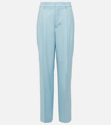 High-rise wide-leg wool pants | Ami Paris