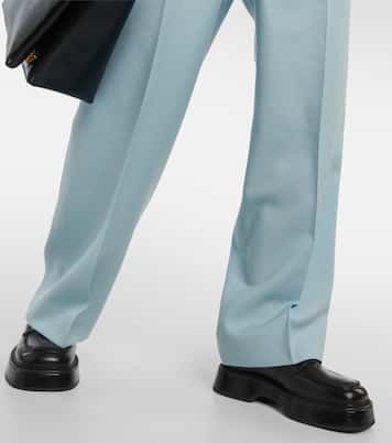 High-rise wide-leg wool pants | Ami Paris