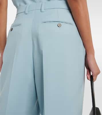 High-rise wide-leg wool pants | Ami Paris