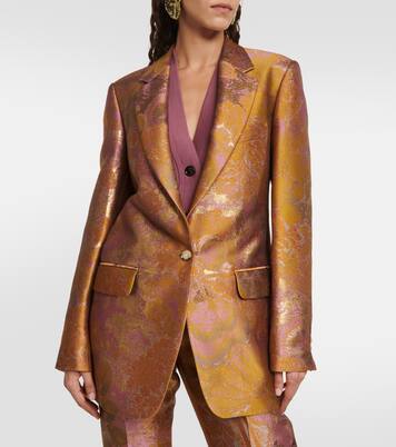 Printed metallic blazer  | Dries Van Noten
