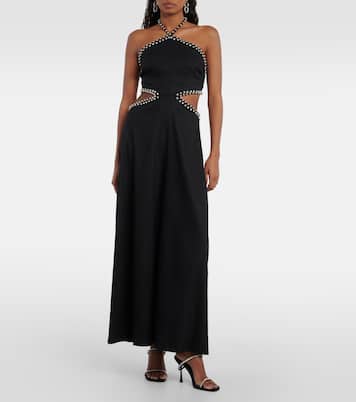 Bellina cutout linen-blend maxi dress | Simkhai