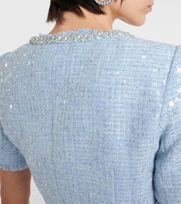 Sequined bouclé crop top | Self-Portrait