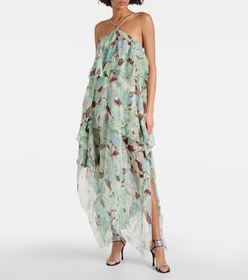 Robe longue imprimée en soie | Stella McCartney