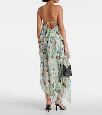 Robe longue imprimée en soie | Stella McCartney