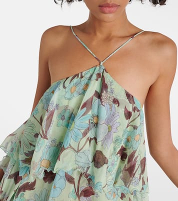 Robe longue imprimée en soie | Stella McCartney