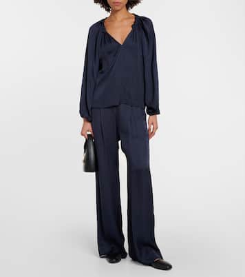 Livi satin wide-leg pants | Velvet