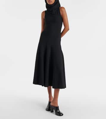 Abito midi in jersey con cappuccio | Alaïa